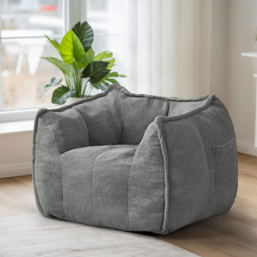 Pamapic Bean Bag Chair for Teens & Kids with Teddy Fleece Fabric