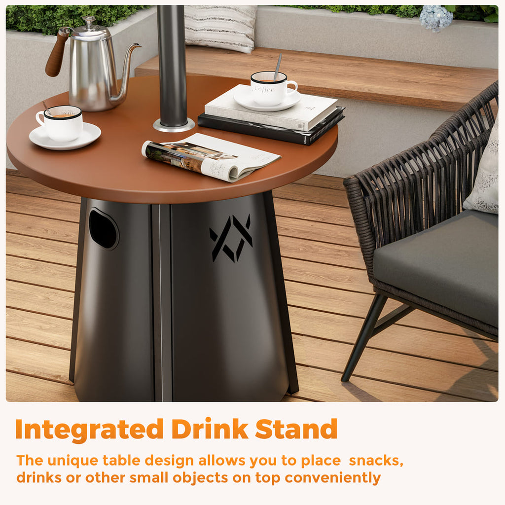 Propane Patio Heater 50,000 BTU, Round Table, CSA Certified