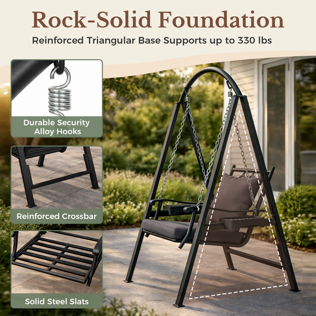 Forge Porch Swing Chair, 1-Seat