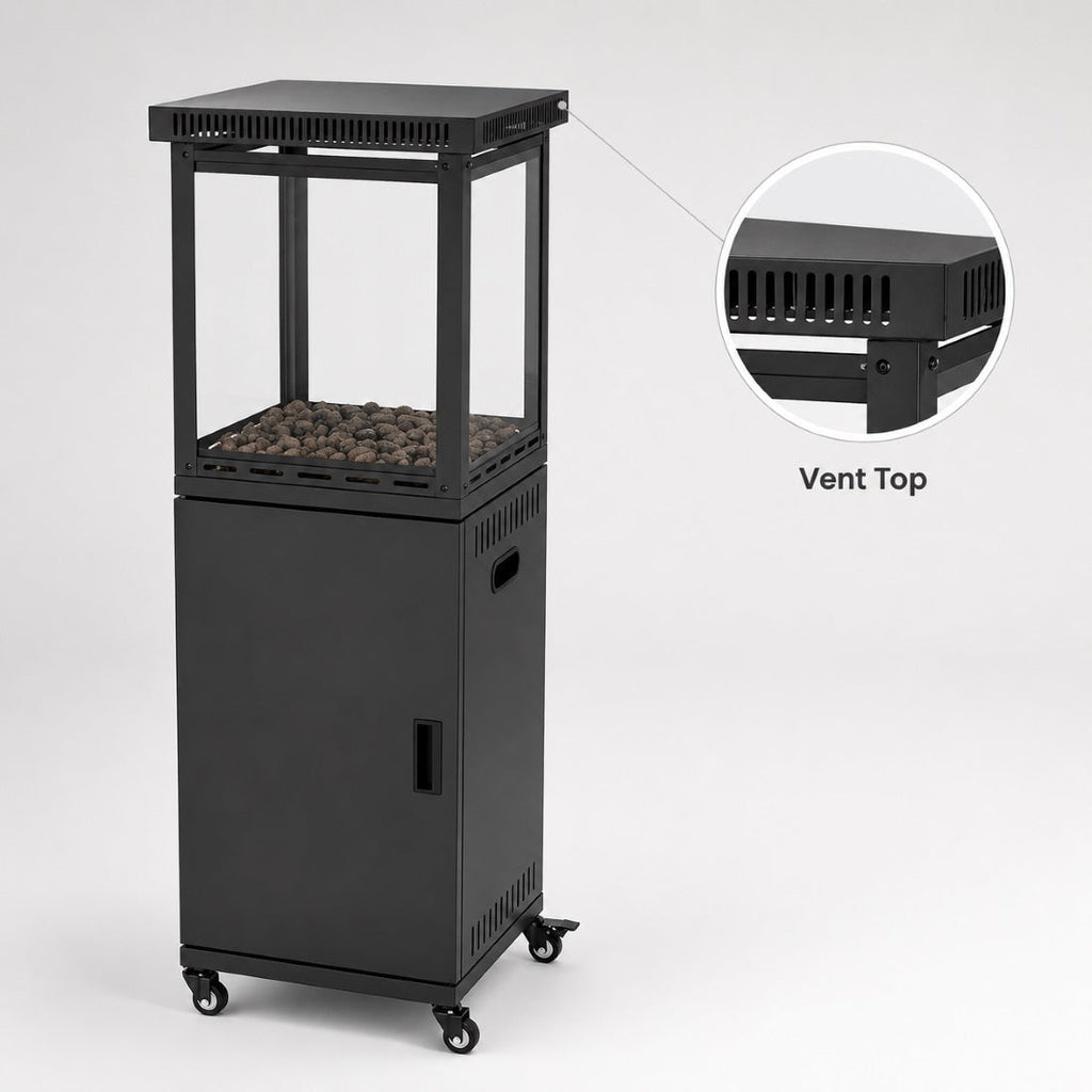 Propane Patio Heater 41,000 BTU, Pyra Base with Wheels, CSA Certified