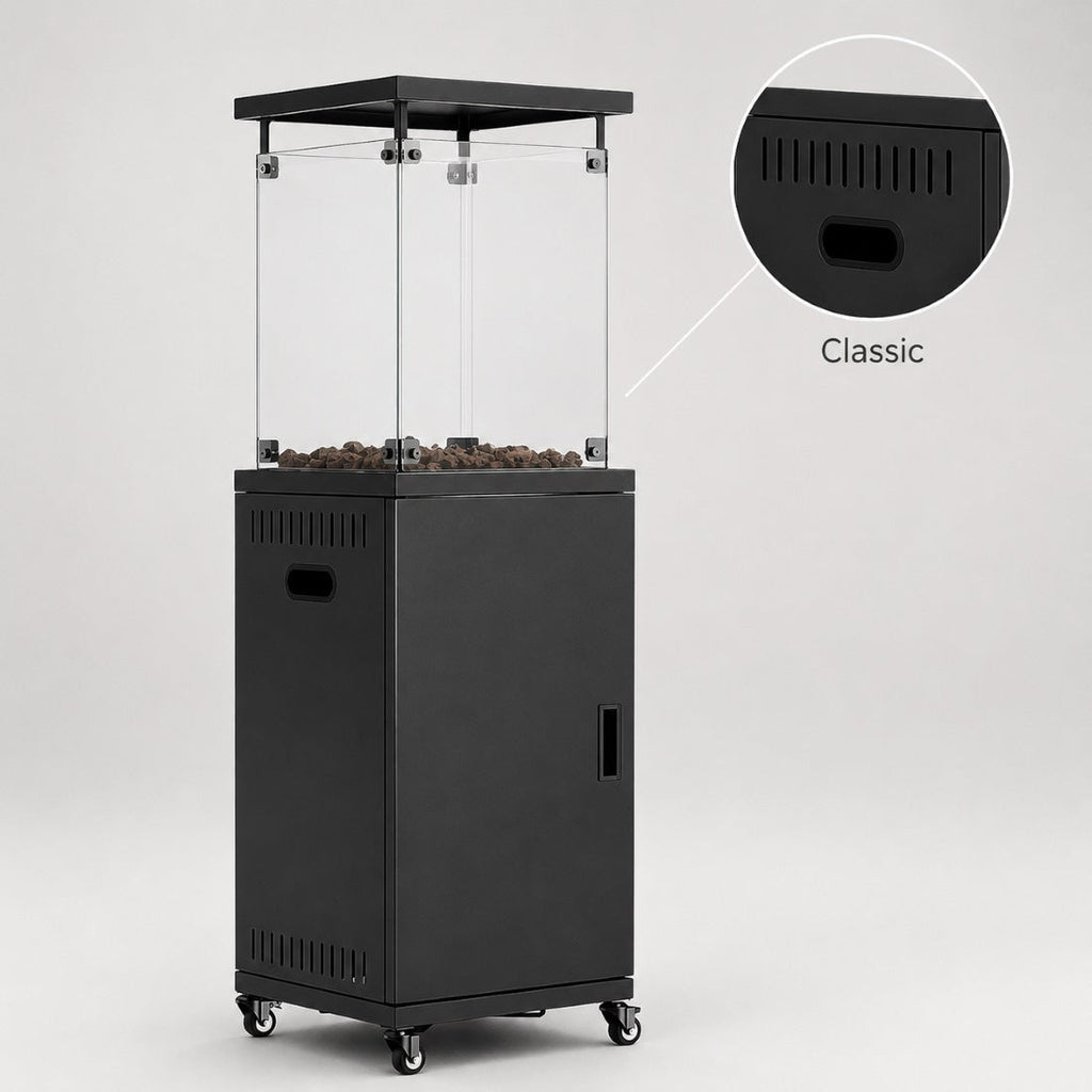 Propane Patio Heater 41,000 BTU, Pyra Base with Wheels, CSA Certified