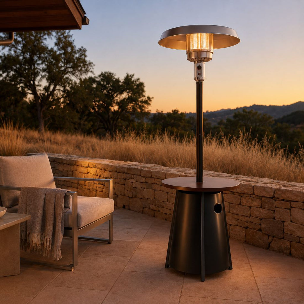 Propane Patio Heater 50,000 BTU, Round Table, CSA Certified