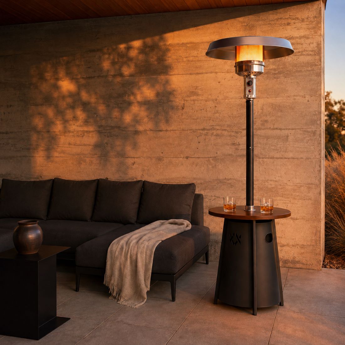 Propane Patio Heater 50,000 BTU, Round Table, CSA Certified