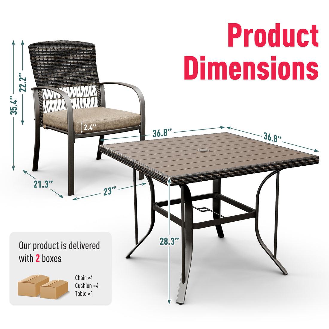 Weave Outdoor Dining Set, 5-Piece