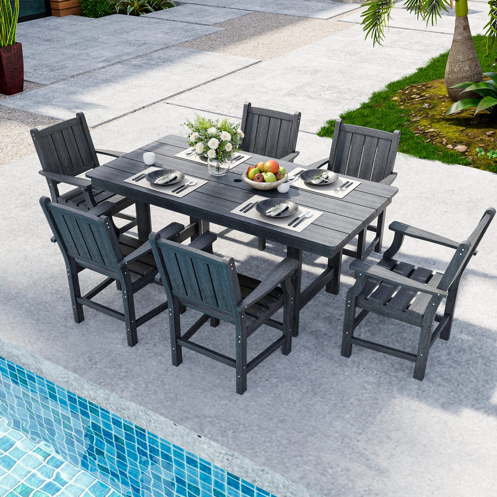 Pamapic 7-Piece HDPE Patio Dining Set