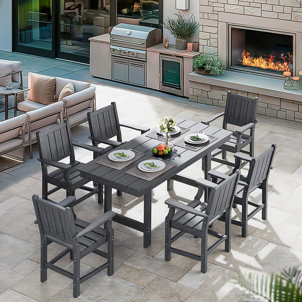 Pamapic 7-Piece HDPE Patio Dining Set