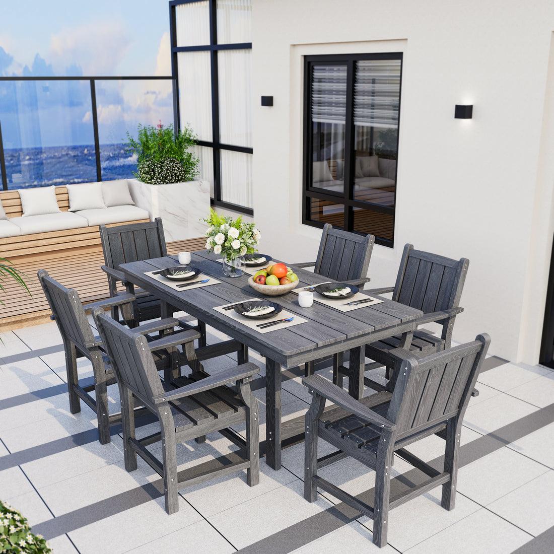Pamapic 7-Piece HDPE Patio Dining Set