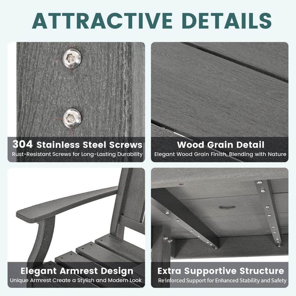 Pamapic 3-Seat Outdoor Metal Pergola Porch Swing Bed with Stand & Cushion, Gray