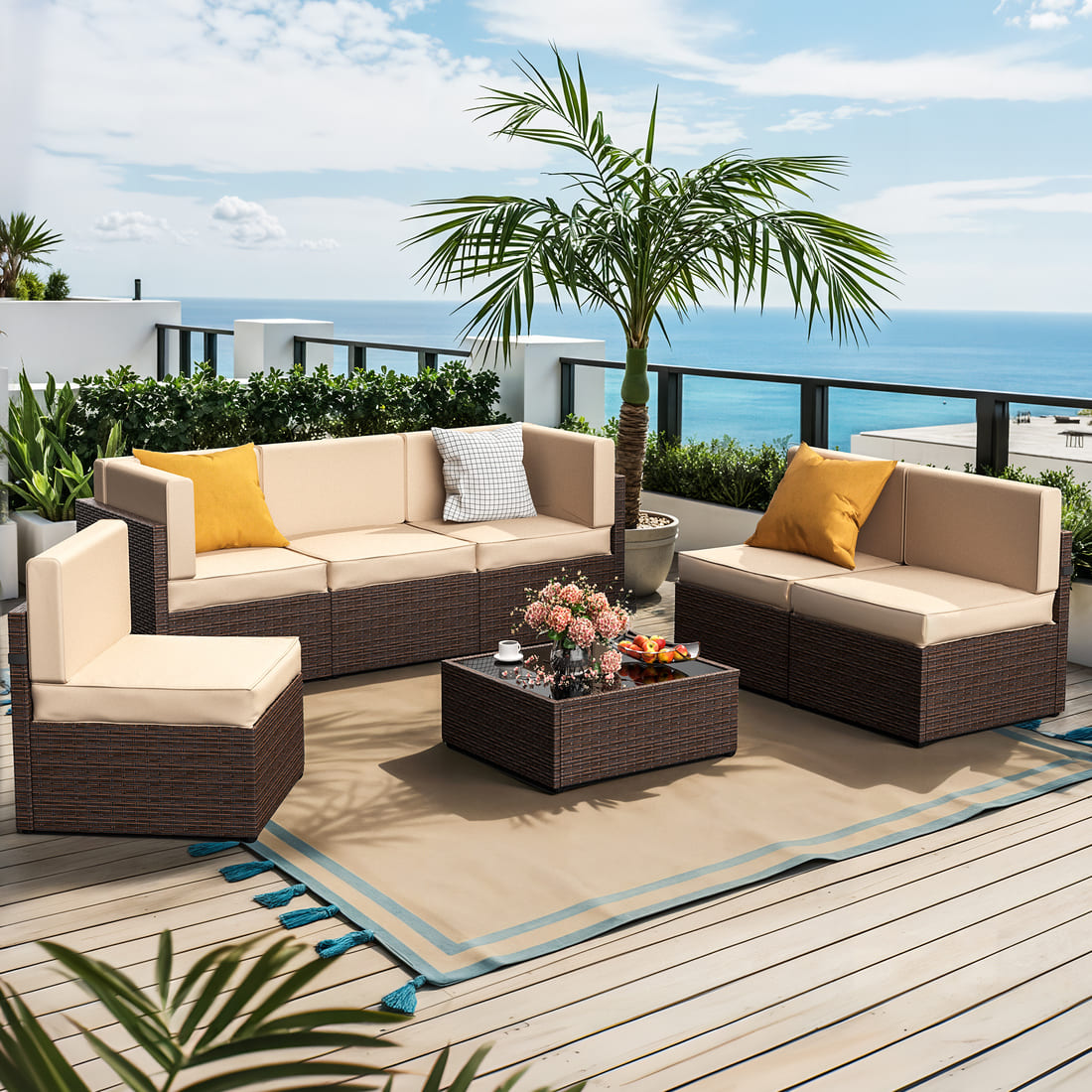 Axis 106.2" Classic Outdoor Sectional Set, 7-Piece
