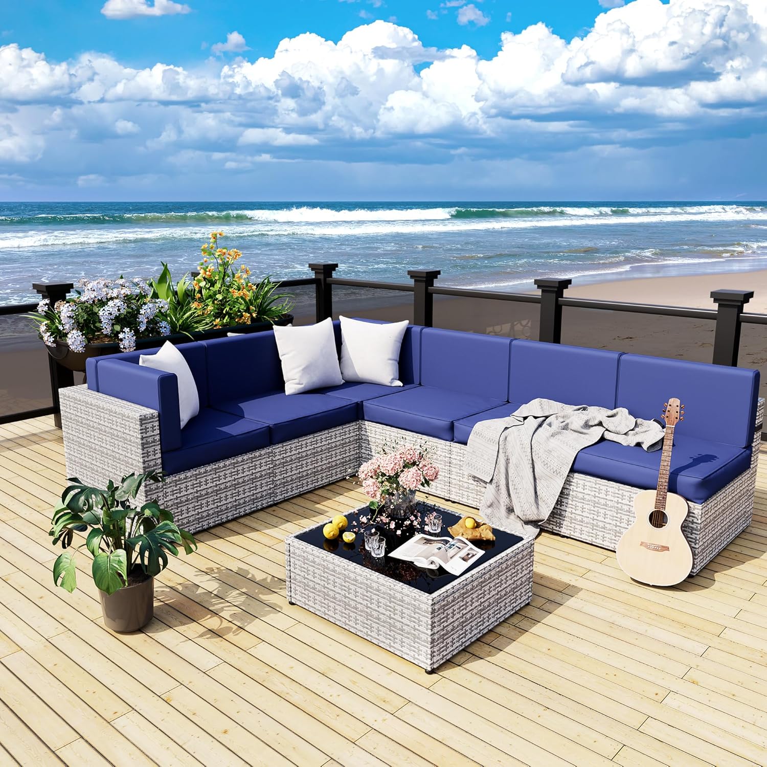 Axis 106.2" Classic Outdoor Sectional Set, 7-Piece