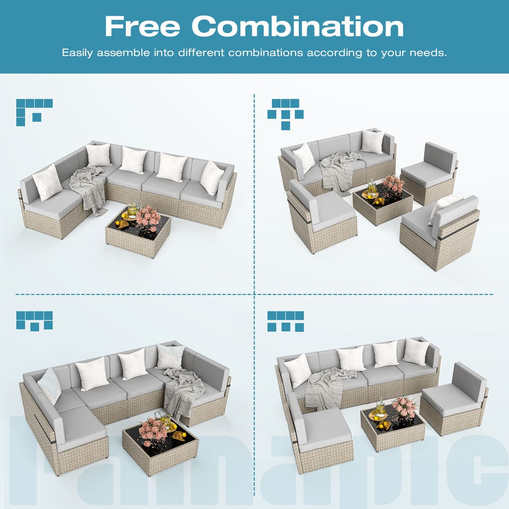 Axis 106.2" Classic Outdoor Sectional Set, 7-Piece