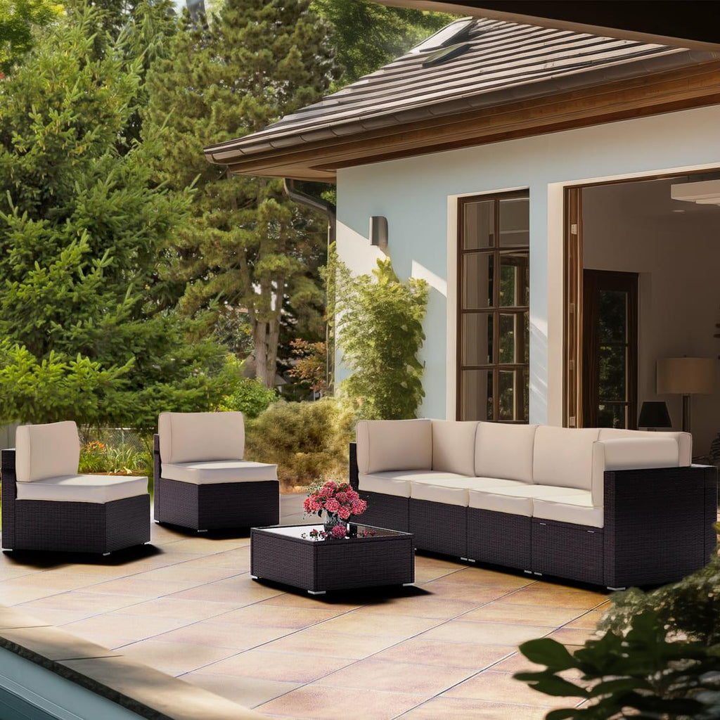 Pamapic 14 Pieces Replacement Cushions for Patio Furniture, Waterproof UV Resistant