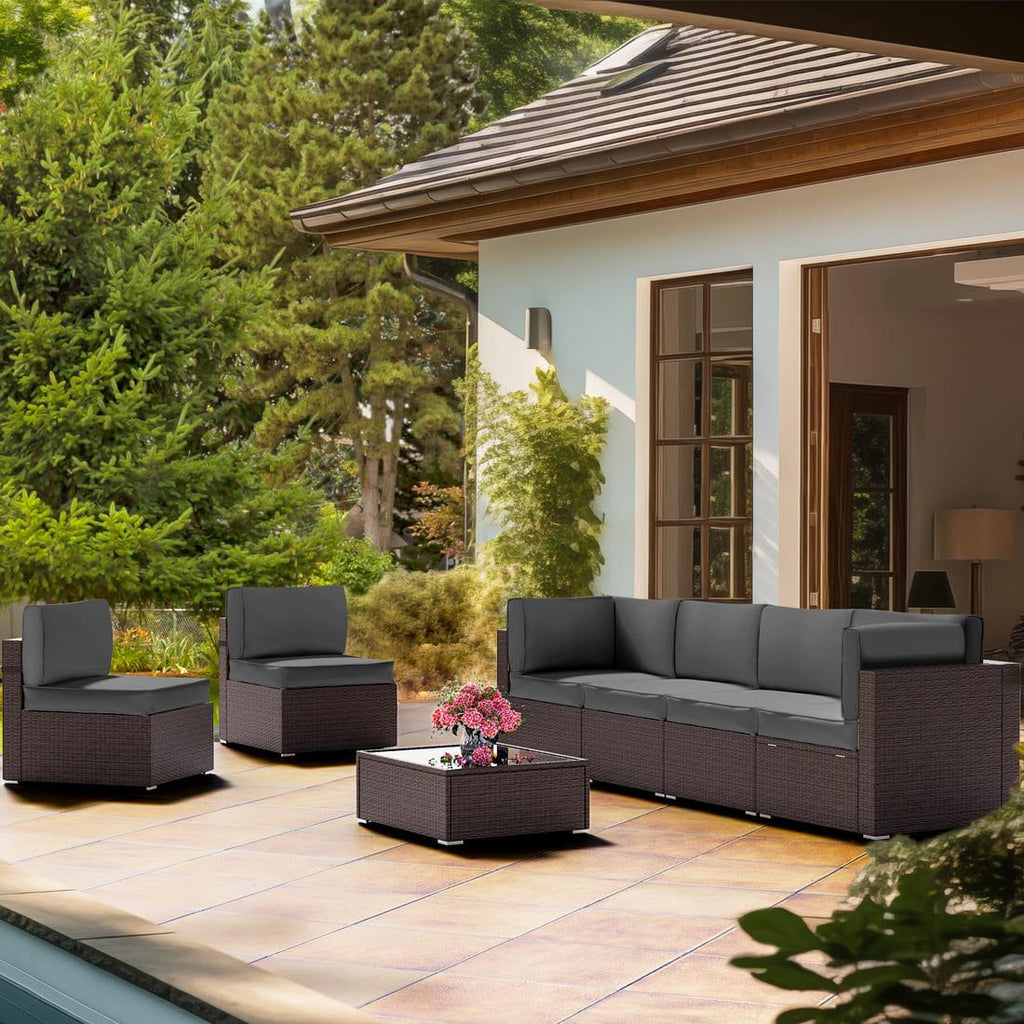 Pamapic 14 Pieces Replacement Cushions for Patio Furniture, Waterproof UV Resistant