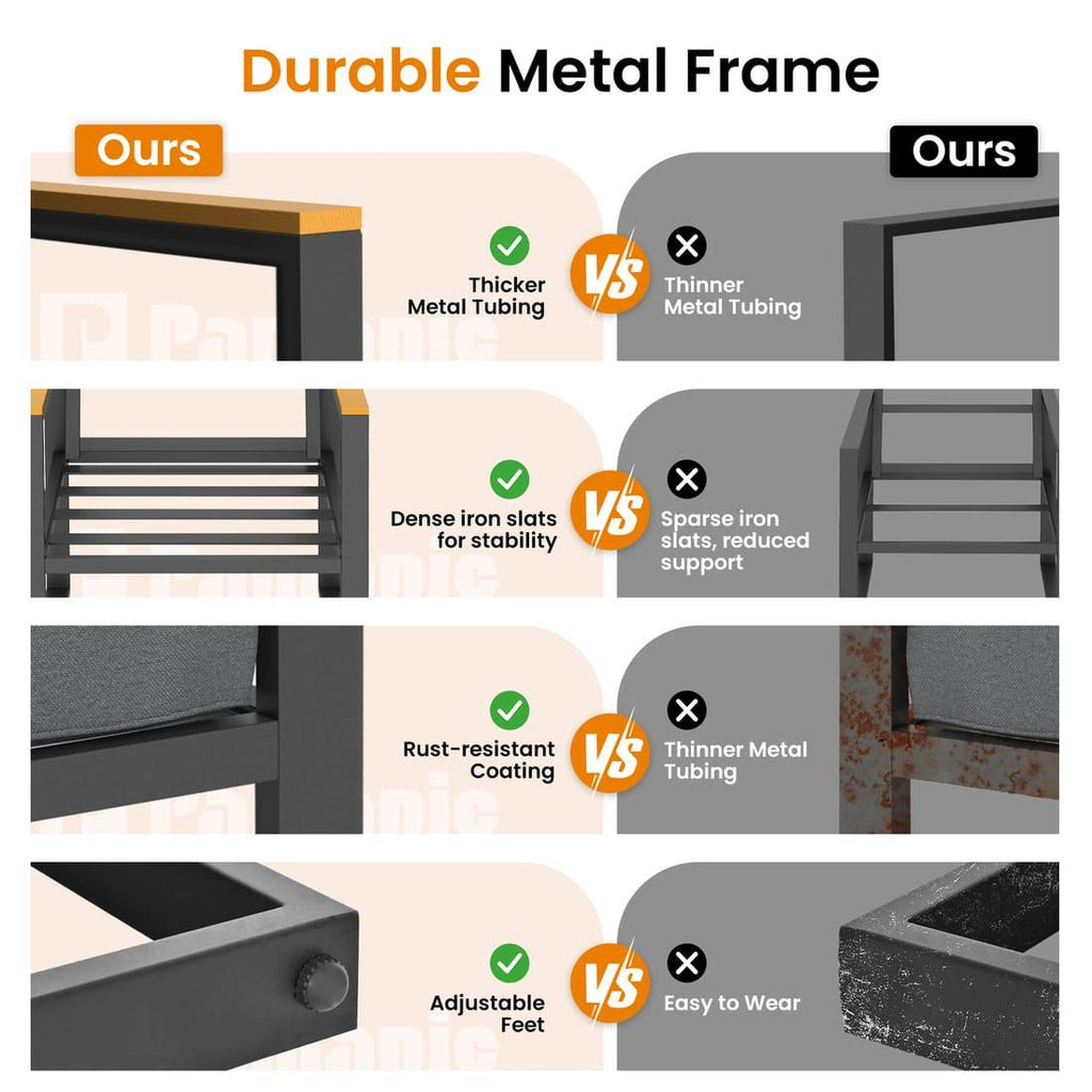 Pamapic 4 Pieces Modern Patio Conversation Sets with Cushion