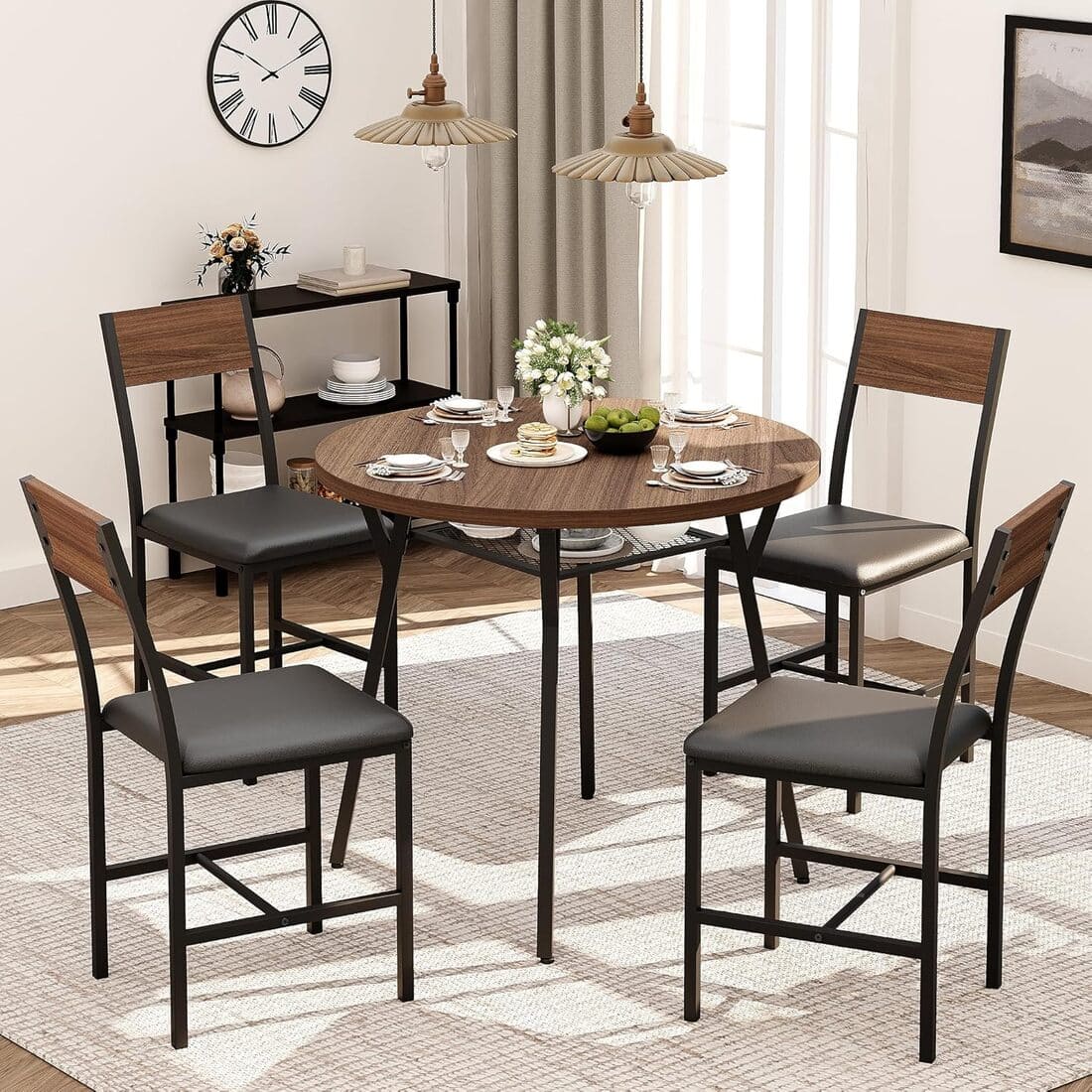 Indoor Round Dining Set, 5-Piece