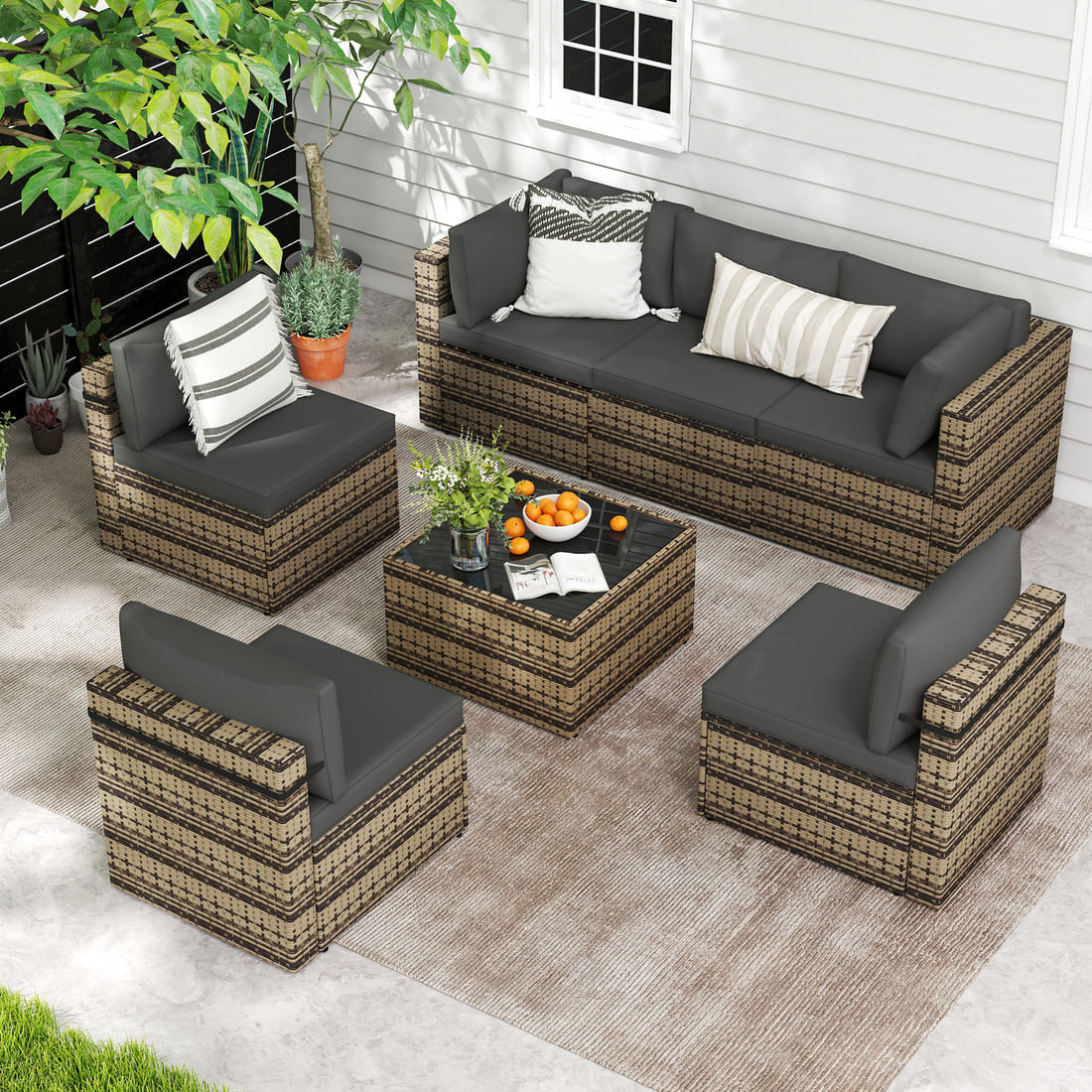 Axis 106.2" Classic Outdoor Sectional Set, 7-Piece