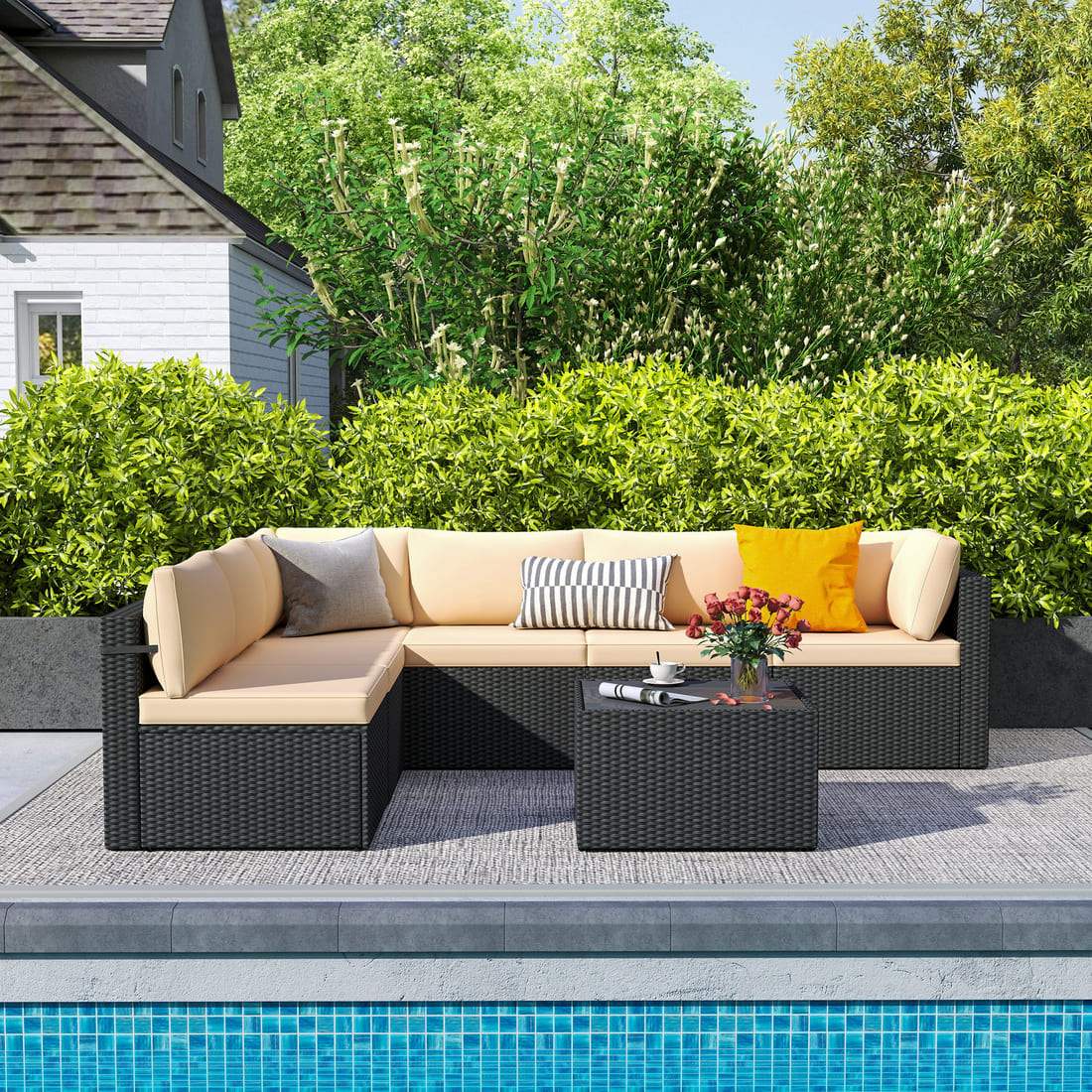 Axis 106.2" Classic Outdoor Sectional Set, 7-Piece