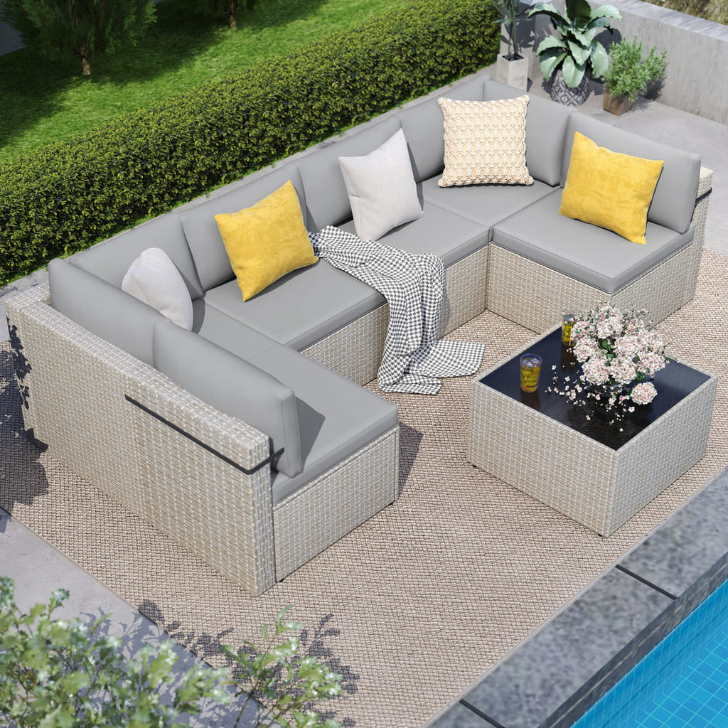 Axis 106.2" Classic Outdoor Sectional Set, 7-Piece