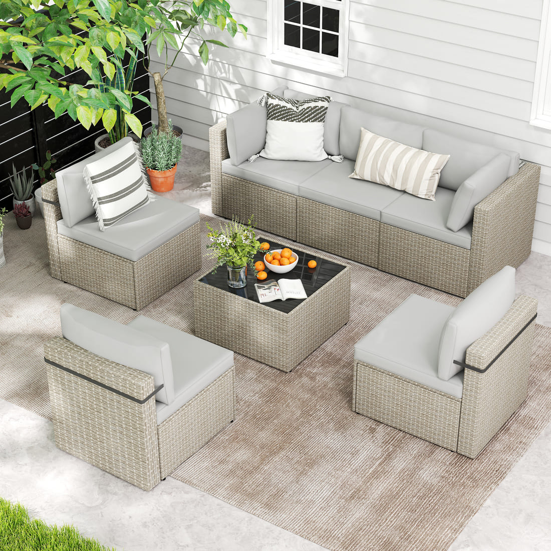 Axis 106.2" Classic Outdoor Sectional Set, 7-Piece