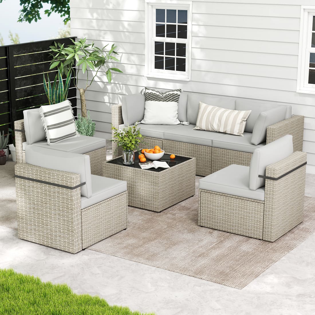 Axis 106.2" Classic Outdoor Sectional Set, 7-Piece