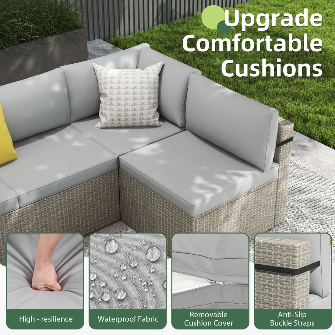 Axis 106.2" Classic Outdoor Sectional Set, 7-Piece