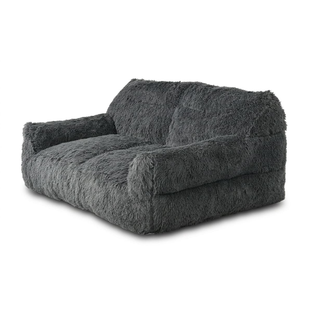 2-Seat Faux Fur Bean Bag Sofa
