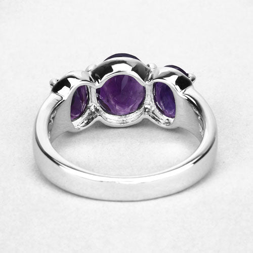 3.20 Carat Genuine Amethyst .925 Sterling Silver Ring