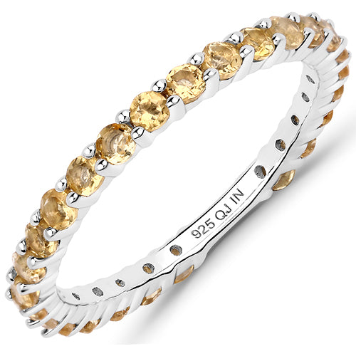 0.81 Carat Genuine Citrine .925 Sterling Silver Ring
