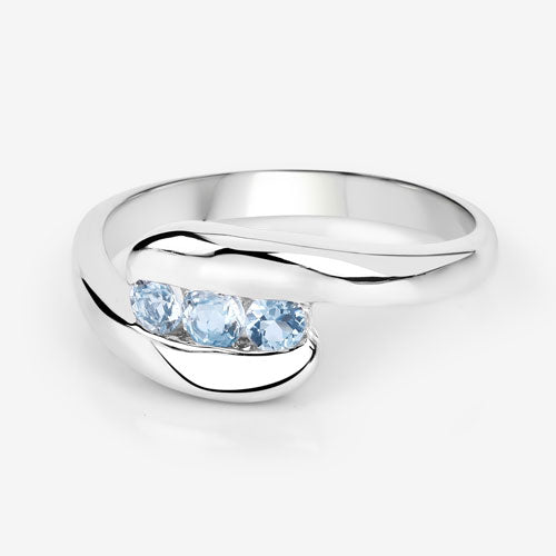 0.74 Carat Genuine Blue Topaz .925 Sterling Silver Ring