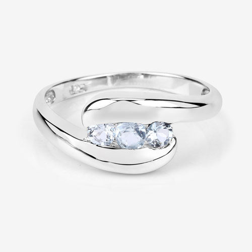 0.74 Carat Genuine Blue Topaz .925 Sterling Silver Ring