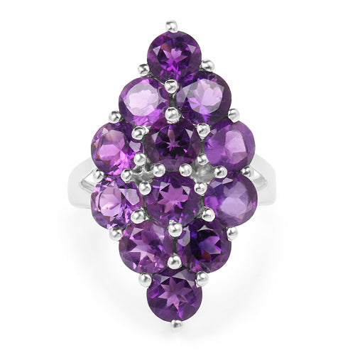 6.78 Carat Genuine Amethyst .925 Sterling Silver Ring