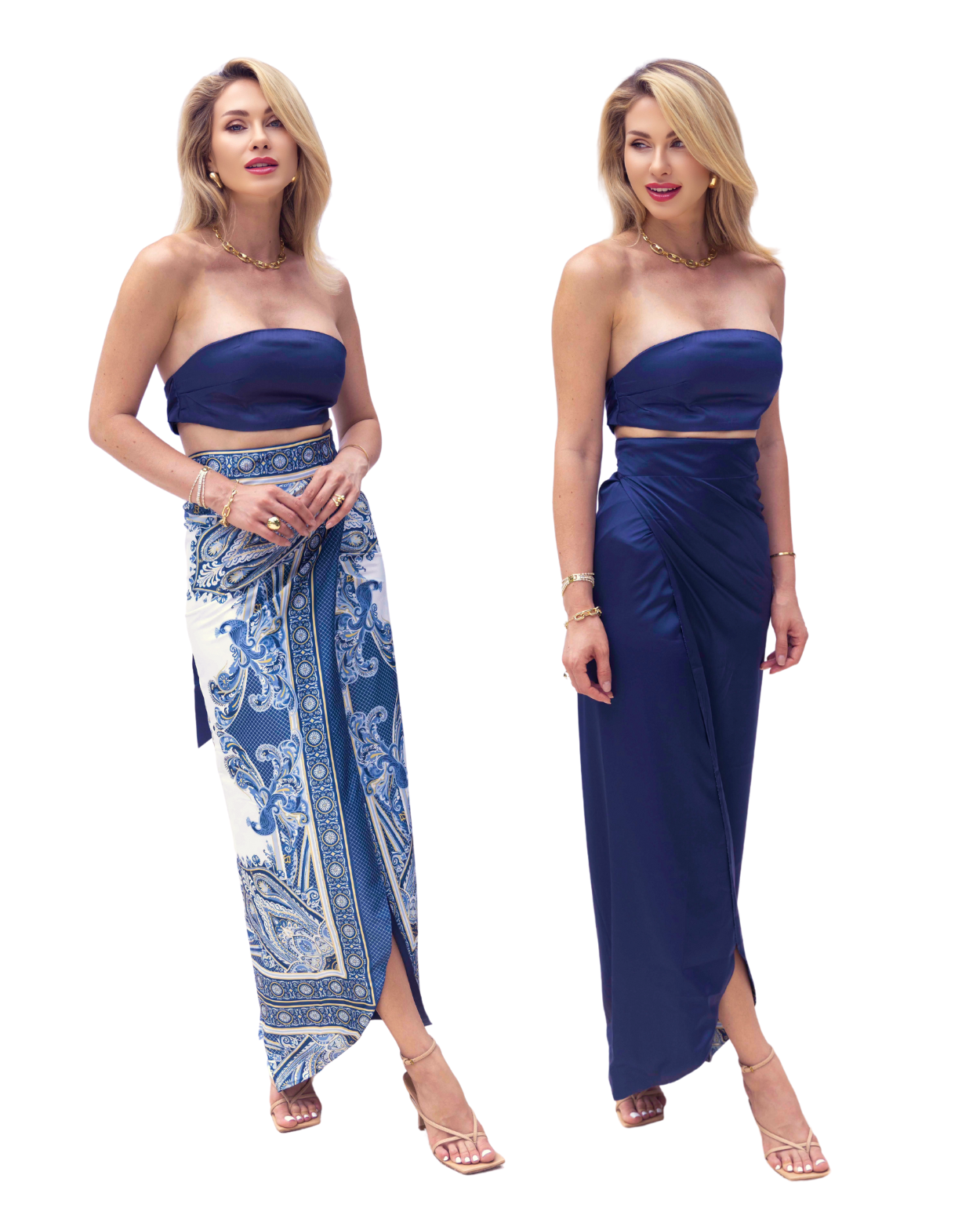 Reversible Wrap Skirt - Satin