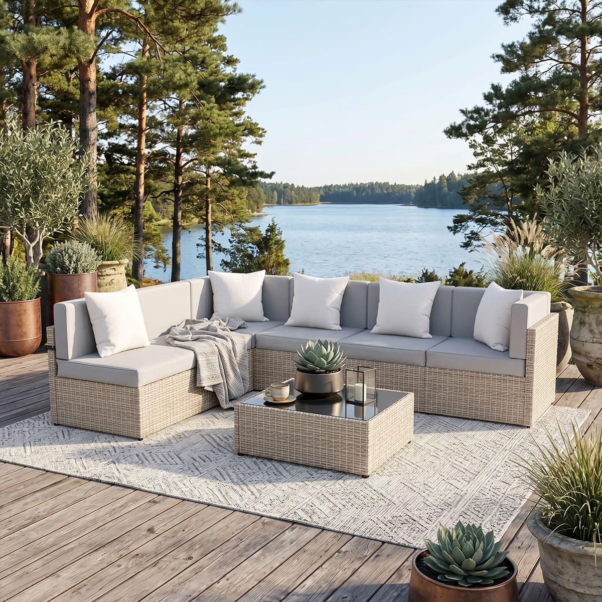 Axis 106.2" Classic Outdoor Sectional Set, 7-Piece
