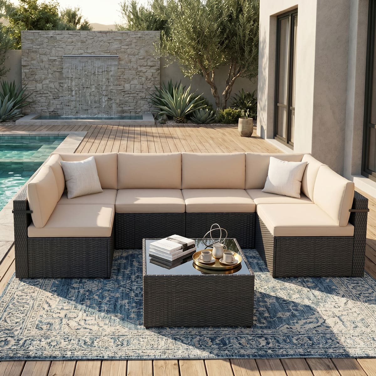 Axis 106.2" Classic Outdoor Sectional Set, 7-Piece