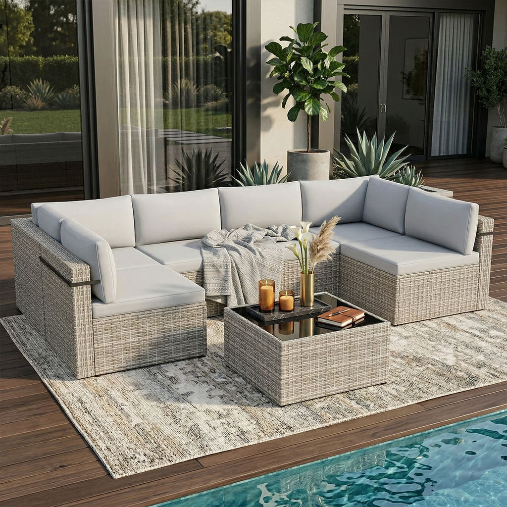 Axis 106.2" Classic Outdoor Sectional Set, 7-Piece